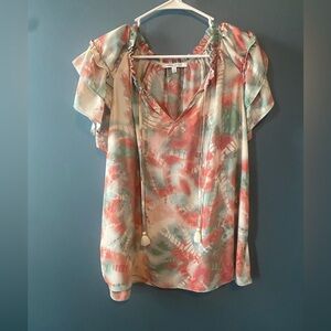 Rose & Olive Multicolor Ruffle Blouse